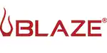 A red logo of blaz